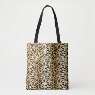 Goud & Zwart Glitter Glam Luipaard Vlekken Print Draagtas