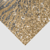 Goud Zwart Glitzy Glitter Sparkle Zebra Print Tissuepapier (Detail)