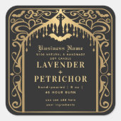 Goud Zwart Gotische Vampier Kaars Product Label (Voorkant)