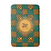 Goud Zwart Groen Modern Geometrisch Monogram Badmat (Voorkant Verticaal)