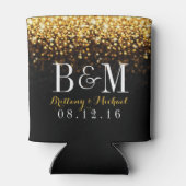 Goud Zwart Hollywood Glitz Glam Bruiloft Blikjeskoeler (Achterkant)