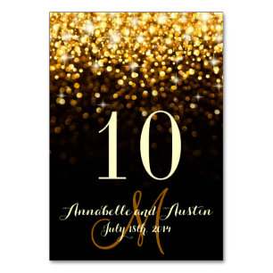 Goud Zwart Hollywood Glitz Glam Bruiloft Tafel Kaa Kaart