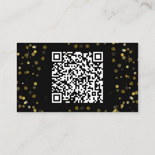 Goud Zwart Kerst Huwelijk Website Informatiekaartje (Achterkant)