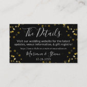 Goud Zwart Kerst Huwelijkswebsite Informatiekaartje (Voorkant)