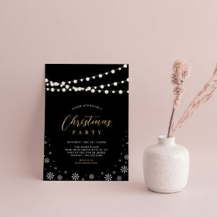 Goud & Zwart Kerstfeest Verlichting Kerstfeest U Kaart
