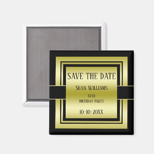 Goud & Zwart Klasse Mannen Magneet (Voorkant / Achterkant)