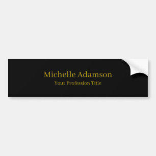 Goud & Zwart Kleur Professional Plain Modern Bumpersticker