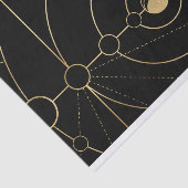 Goud zwart kompas-maanfasen tissuepapier (Detail)