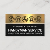 Goud Zwart Lagen Handyman Gereedschap Visitekaartje (Voorkant)