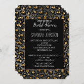 Goud Zwart Leopard Glitter Kaart (Voorkant / Achterkant)