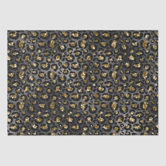 Goud Zwart Leopard Glitter Tissuepapier (Voorkant)
