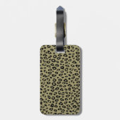 Goud Zwart Leopard Print Monogram Bagagelabel (Achterkant verticaal)