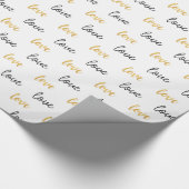 Goud Zwart Liefde Cadeaupapier (Hoek)