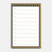 Goud Zwart Lijst Lined Post-it Notes (Voorkant)