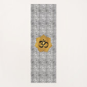 Goud & Zwart Lotus Bloem met Ohm Symbool Yogamat (Voorkant)