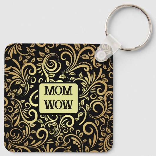 Goud & Zwart - MAM - WOW | Sleutelhanger (Achterkant)