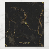 Goud Zwart Marmer Wijn Etiket (Enkel label)