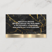 Goud Zwart Marmeren Achtergrond | Goud metaal Visitekaartje (Achterkant)