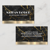 Goud Zwart Marmeren Achtergrond | Goud metaal Visitekaartje (Voorkant / Achterkant)