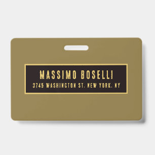 Goud & Zwart Minimalistisch Professioneel Modern Badge