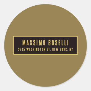 Goud & Zwart Minimalistisch Professioneel Modern Ronde Sticker
