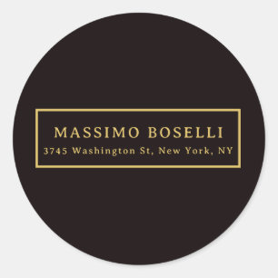 Goud & Zwart Minimalistisch Professioneel Modern Ronde Sticker