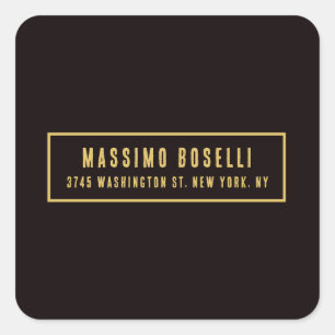 Goud & Zwart Minimalistisch Professioneel Modern Vierkante Sticker