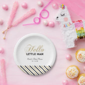 Goud & Zwart | Modern Baby shower Party Bord (Feest)