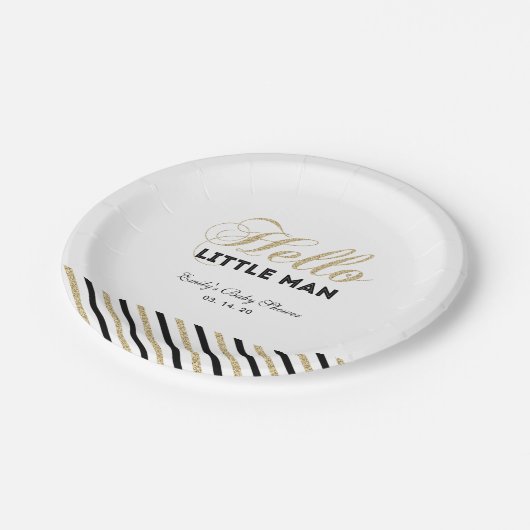 Goud & Zwart | Modern Baby shower Party Bord (Gekanteld)