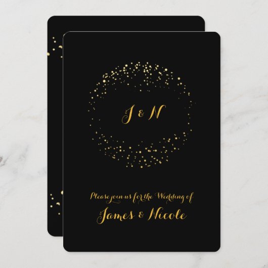 Goud & Zwart Modern Chique Glam Elegant Kaart (Voorkant / Achterkant)