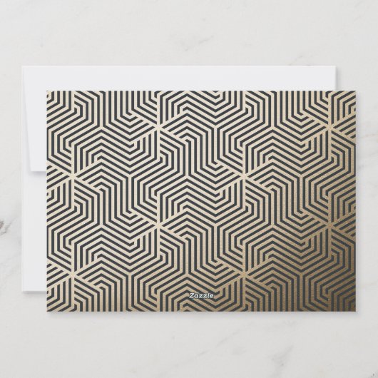 Goud zwart modern minimal script elegant feestdagenkaart (Achterkant)