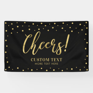 Goud & Zwart Moderne Cheers voor elke gelegenhei Spandoek