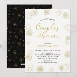 Goud & Zwart Moderne Stijl Koppels Bruiloft Borrel Kaart