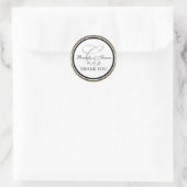Goud Zwart Monogram C Bruiloft Dank u Ronde Sticker (Tas)