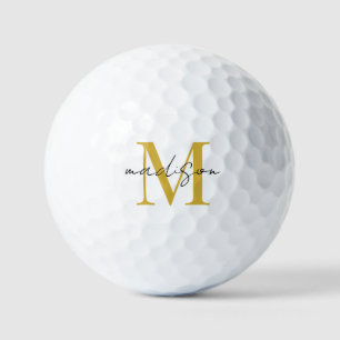 Goud Zwart Monogram Golfballen