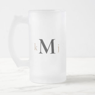 Goud & zwart Monogram Huwelijk Matglas Bierpul