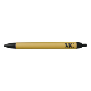 Goud Zwart Monogram Monogram Elegant Modern Zwarte Inkt Pen