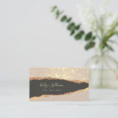 Goud zwart papier textuur visitekaartje (Staand voorkant)