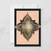 Goud Zwart & Perzik Exotische Chic Feest Tafel Num Kaart (Achterkant)