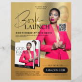 Goud & Zwart Professioneel Boek Lancering Adverten Flyer (Voorkant)