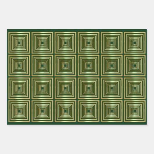 Goud zwart rood groen Inpakpapier Set van 3 (Voorkant 3)