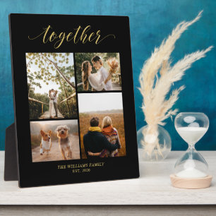 Goud & Zwart Samen Familie Geschenk Fotocollage Fotoplaat