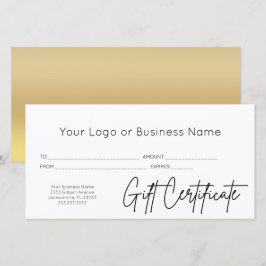Goud Zwart Script Logo Zakelijk Cadeaubon