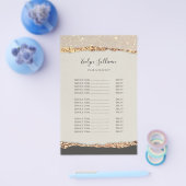 Goud zwart shimmer papier prijslijst flyer (Enkel)