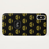 Goud zwart smileys poka dots patroon Monogram Case-Mate iPhone Case (Achterkant (horizontaal))
