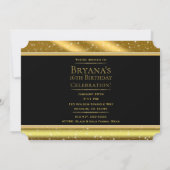 Goud & Zwart Sparkle Glam VIP Party Event Ticket Kaart (Achterkant)