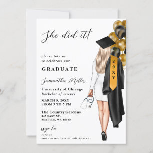 Goud Zwart Verpleegster Foto Ze Deed Het Afstudere Kaart