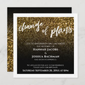 Goud Zwart Wijziging van plannen Uitgestelde Trouw Kaart (Voorkant / Achterkant)