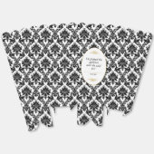  Goud Zwart & Wit Damast Bruiloft Bedankdoosjes (Ongevouwen)