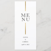 Goud zwart-wit. Eenvoudig modern huwelijksdiner Menu (Voorkant)